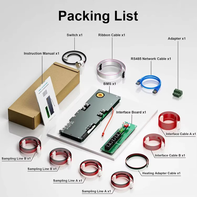 JK-PB2A16S20P Active Balance BMS 16S 200A LiFePO₄ 48V з RS485 / CAN / RS232 / Bluetooth